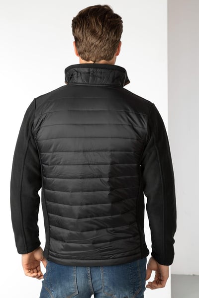 Men's Hybrid Fleece Jacket - Huggate - Black