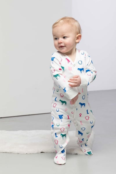 Baby Sleepsuits (2 Pack) - Pony Pink