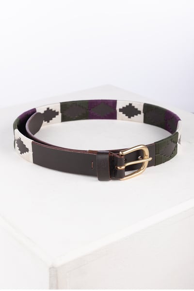 Polo Belts - Askwith - Olive/White/Berry