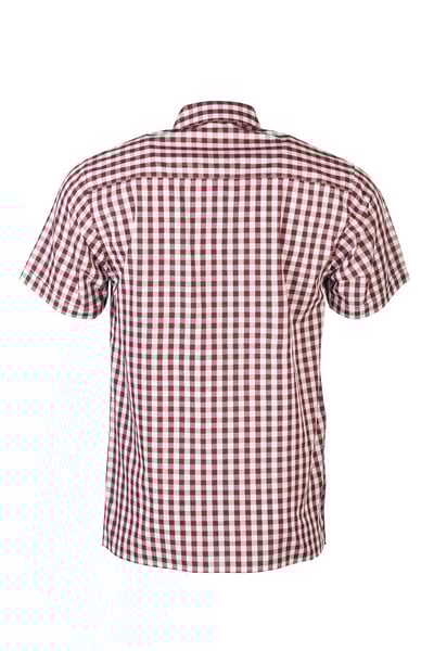 Men's Short Sleeved Country Shirt - Egton - Burgundy/White