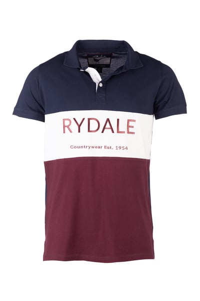 Men's Polo Shirt - Byland - Rydale Navy/White/Wine