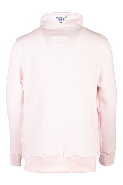 Girls Quarter Zip Sweatshirt - Byland - Highland Cow Pale Pink