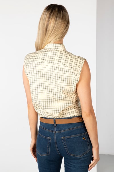Ladies Hannah Sleeveless Country Shirt - Ellie II - Khaki
