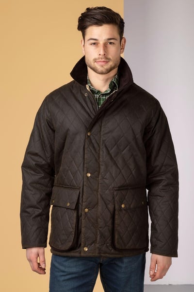 Men's Diamond Quilted Wax Jacket II - Olive