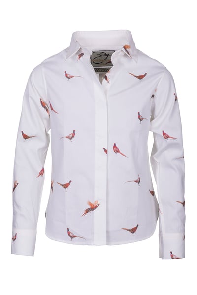 Girls Printed Shirt - Wistow - Pheasant White