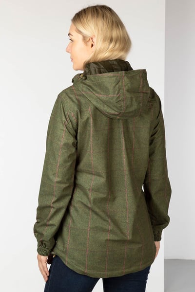 Ladies Tweed Print Shooting Smock - Danby - Olive