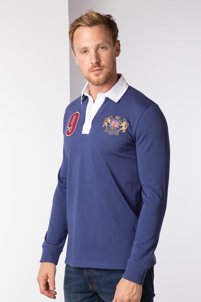 Camiseta de rugby para hombre - Otley Plain - Denim oscuro