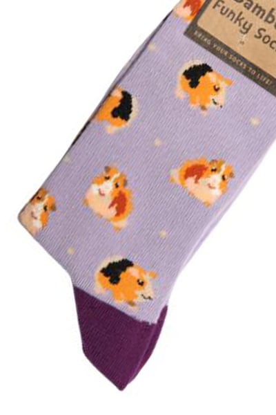 Ladies Bamboo Funky Socks - Guinea Pigs