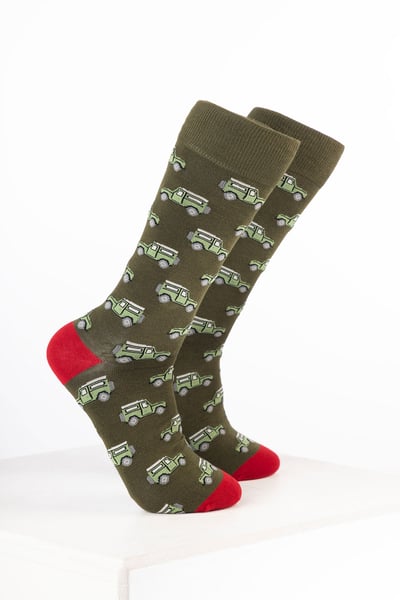 Men's Car Ankle Socks - 4X4 Dark Olive