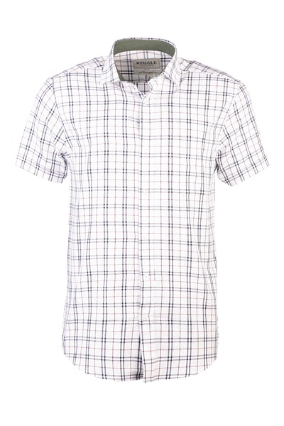Men's Short Sleeve Country Shirt - Harrogate Dark Navy/Wine