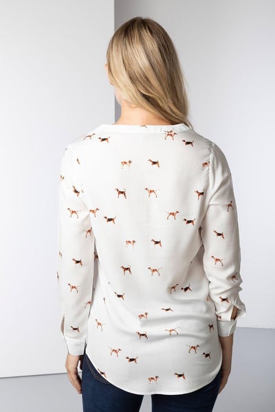 Ladies Long Sleeved Printed Blouse - Hound