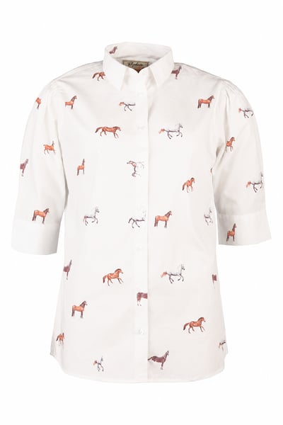 Chemise à manches courtes pour femme - Wistow - Cheval blanc