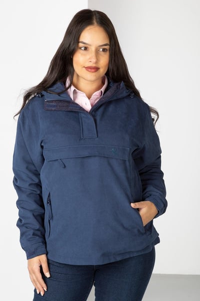Ladies Lady Gembling Tweed Trim Smock - Navy