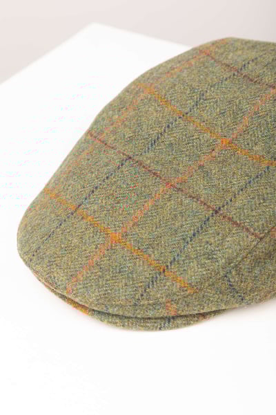 Casquette plate en tweed pour homme - Terrington - Green Check