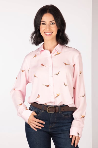 Ladies Button Down Blouse - Wistow II - Pink Pheasant