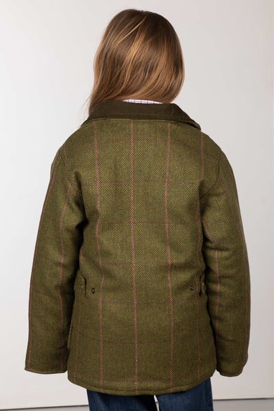 Girls Tweed Jacket - Wrelton - Dark Green Tweed