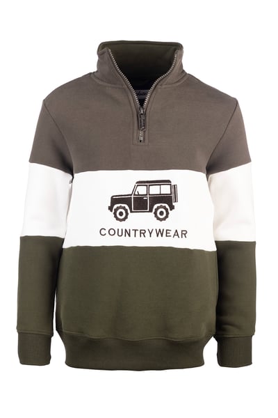 Boy's Sweatshirt - Byland II - 4X4 Dark Green/White/Olive