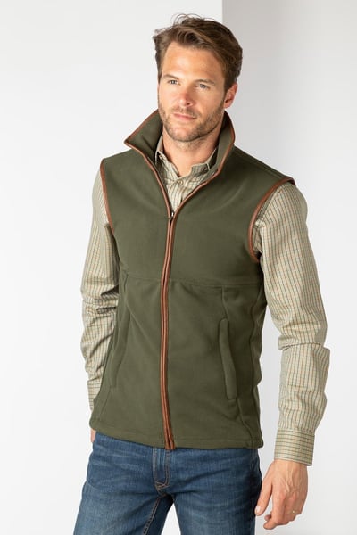 Men's Fleece Gilet - Harpham - Khaki