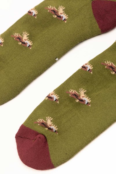 Chaussettes Faisan Volant pour Homme - Kaki