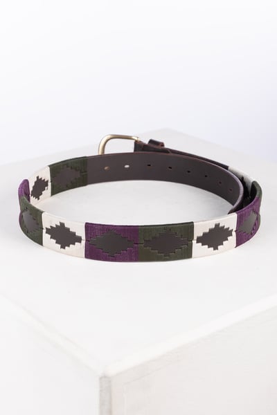 Polo Belts - Askwith - Olive/White/Berry