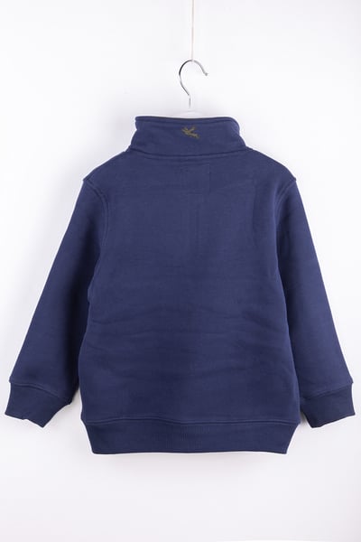 Mini-Jungen-Sweatshirt mit Viertelreißverschluss - Byland - Traktoren-Marine