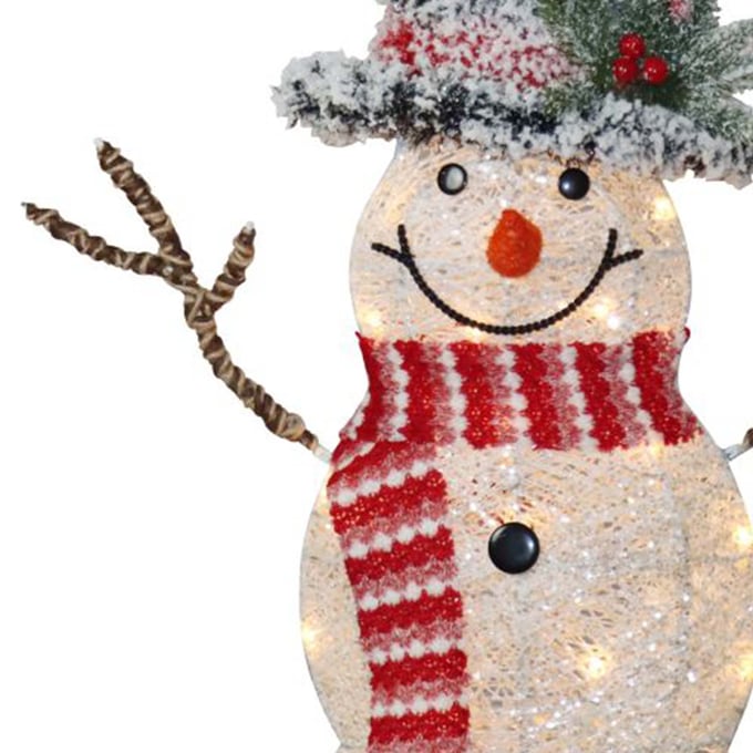 LED Glitter Snowman 70cm | Jolly Snowman Light Up UK