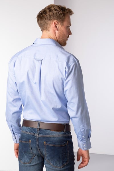 Men's Plain Oxford Cotton Shirt - William - Blue