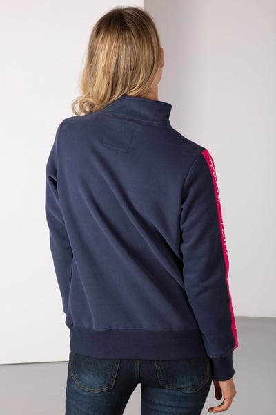 Sudadera de mujer con cabeza de caballo - Azul marino/Bombón