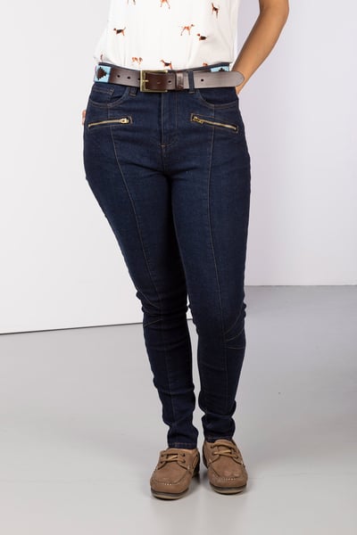 Ladies Biker Jeans - Ella - Dark Denim