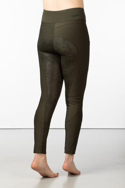 Ladies Riding Tights with Phone Pocket - Askwith II - Olive