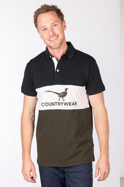 Men's Polo Shirt - Byland - Pheasant Olive/White/Black