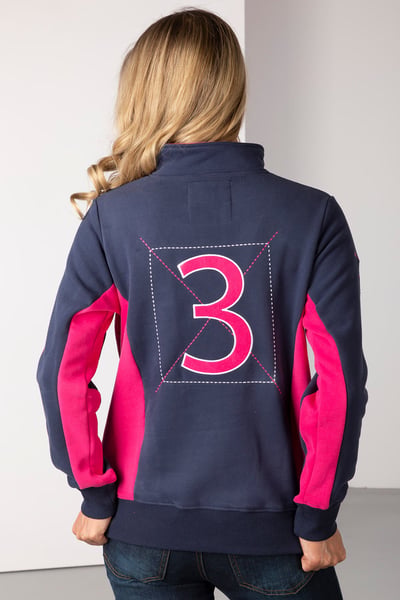 Ladies Muston Panel Sweatshirt - Navy/Bonbon