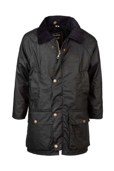 Kid's Fleece Lined Wax Jacket - Etton - Navy