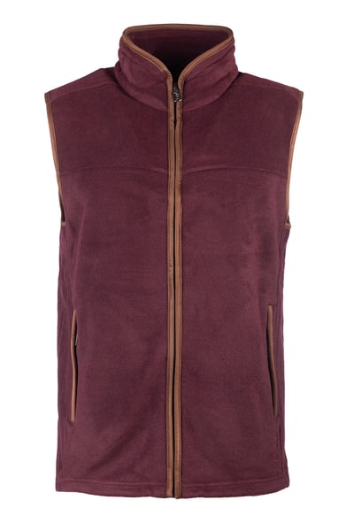 Men's Premium Fleece Waistcoat - Huggate - Dark Burgundy