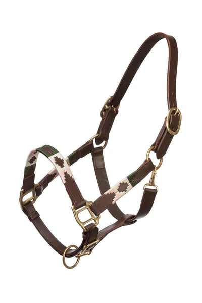 Polo-Kopfkragen - Khaki/Weiß/Sorbet