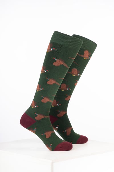 Calcetines de agua con diseño de animales para niños - Flying Pheasant Verde Oliva Oscuro