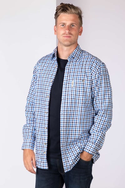 Men's Fleece Lined Shirt - Navy/Blue