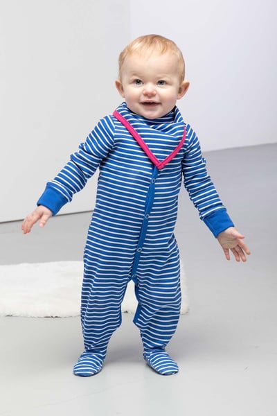 Baby Sleepsuits (2 Pack) - Petal Blue