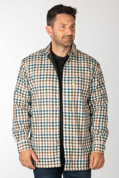 Men's Fleece Lined Shirt - Harvest Dark Check