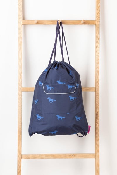 Junior Splash Drawstring PE Bag - Galloping Horses