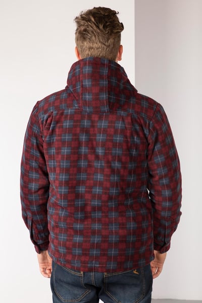 Men's Hooded Fleece Overshirt - Ulrome - Wine