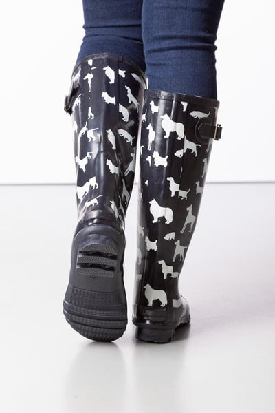 Ladies Wellingtons - Ripon III - Multi Dog Grey