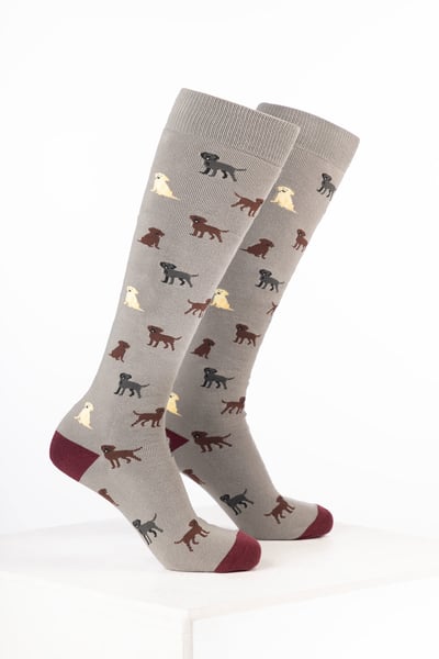 Men’s Dog Welly Socks - Labrador Grey