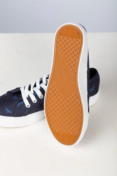 Ladies Canvas Platform Trainers - Roxby III - Navy Horse