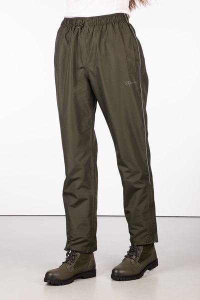 Ladies Waterproof Overtrousers - Khaki/Silver