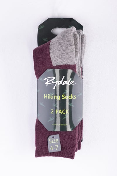 Ladies Hiking Socks - Atwick - 2 Pack - Dark Red