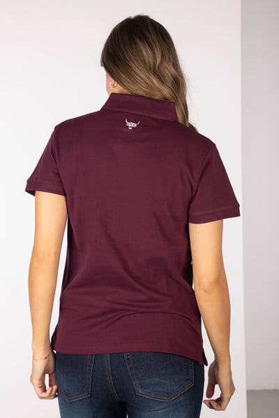 Damen Poloshirt - Byland - Kuh Oliv/Weiß/Beere