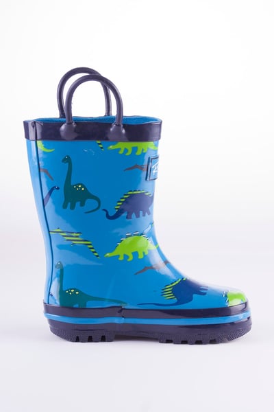Splish Splash Kids Wellies - Dinosaur Blue