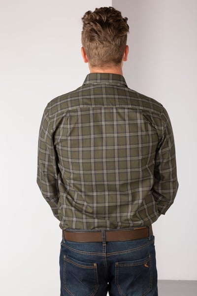 Men's Country Checked Shirt - Wetwang - Dark Olive