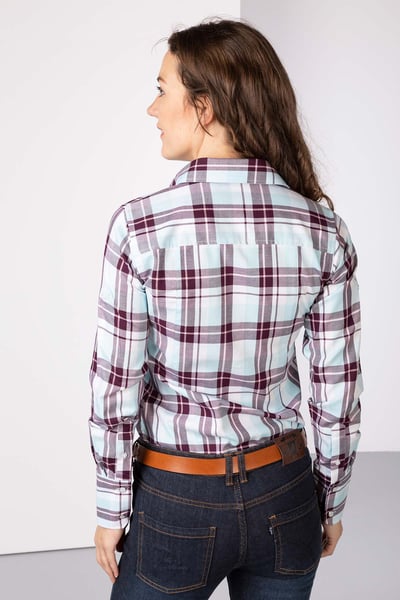 Ladies Hannah Country Check Shirt - Sally - Berry